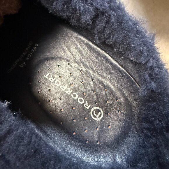 Rockport adiPRENE Faux Fur Clog Heels Navy Women’s - Picture 3 of 5